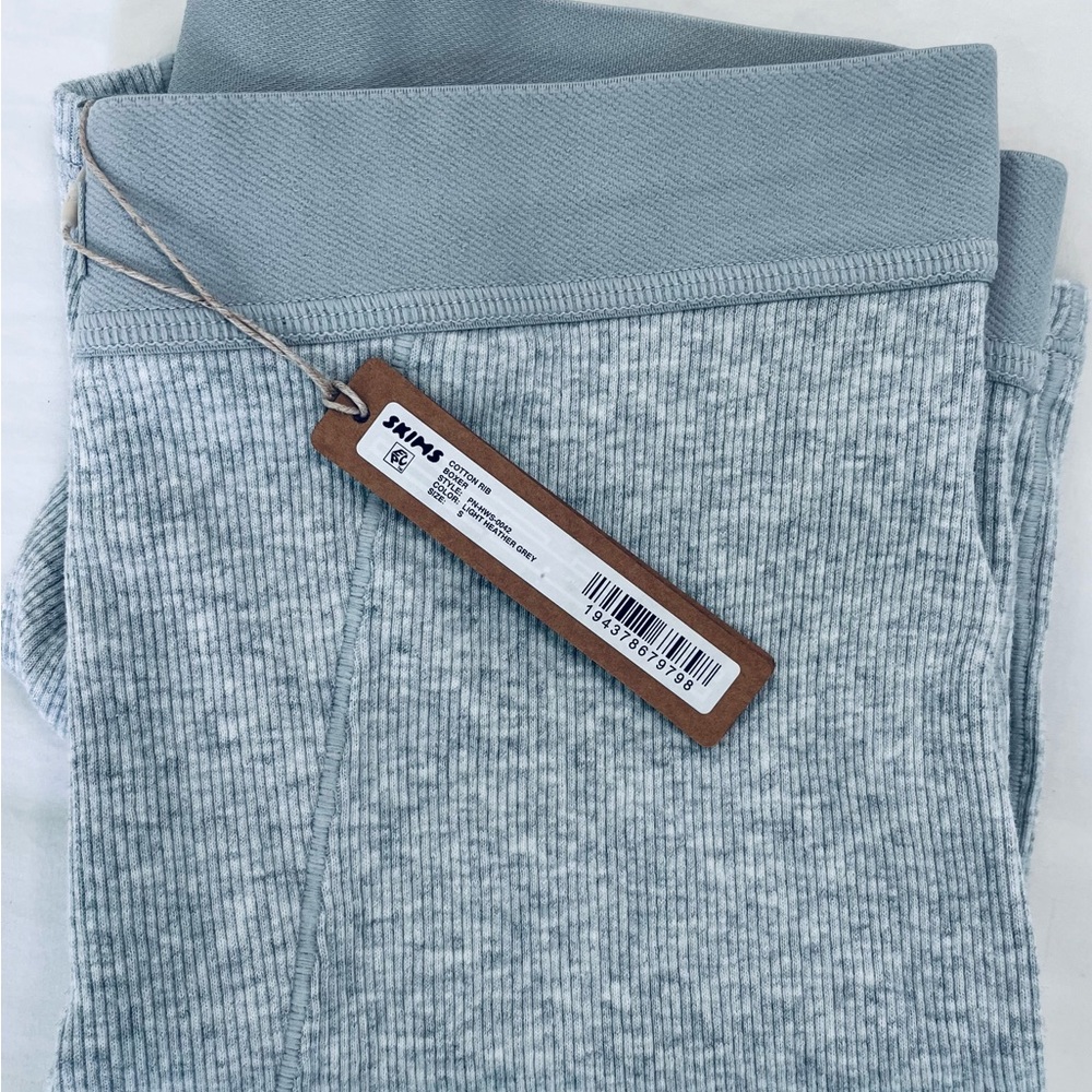 Skims Gray cotton ribbed boxer brief underwear